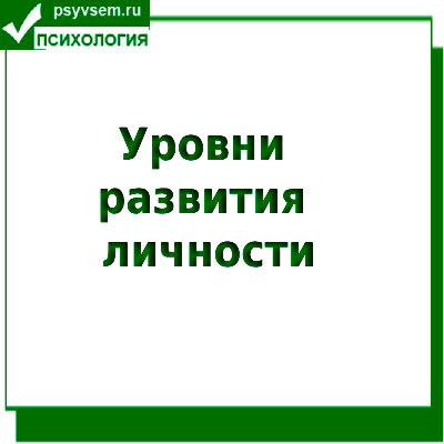Уровни развития личности